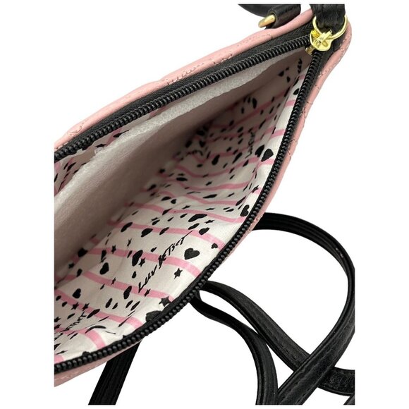Betsey Johnson Quilted Rose Pink Kitty Cat Wristlet Clutch Bag Detach 48" Strap - Picture 4 of 10